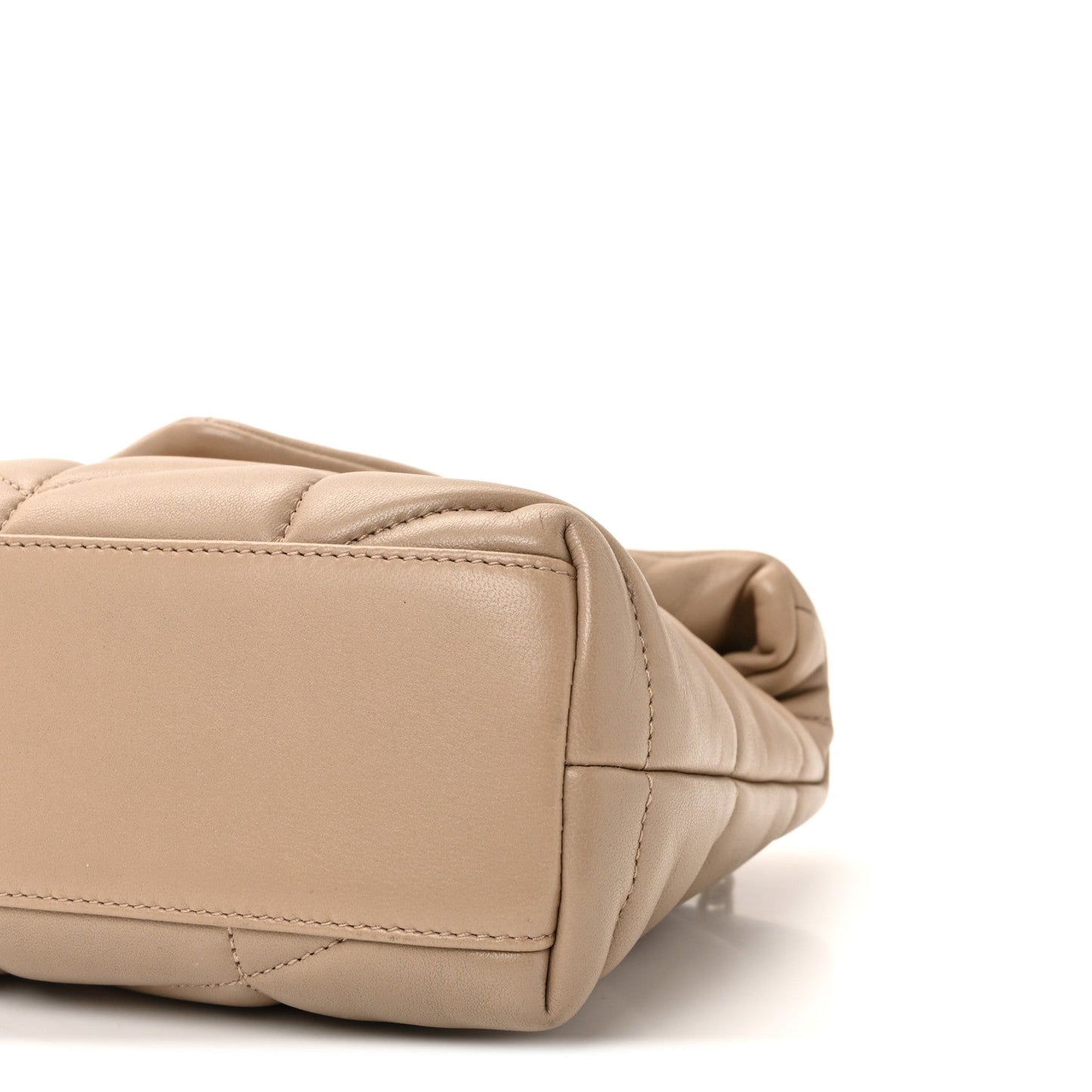 Lambskin Quilted Toy Loulou Puffer Monogram Chain Satchel Dark Beige
