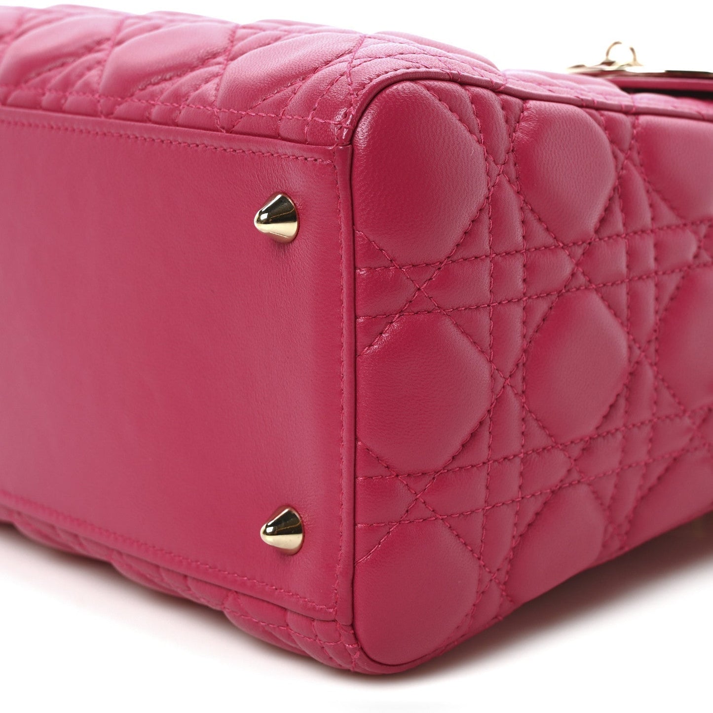 Lambskin Cannage Medium Lady Dior Fuchsia