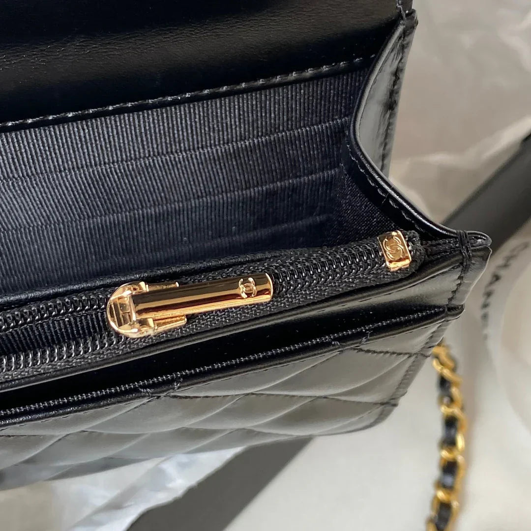 CHANEL Handbag AP3240 GP Black Size 19 cm