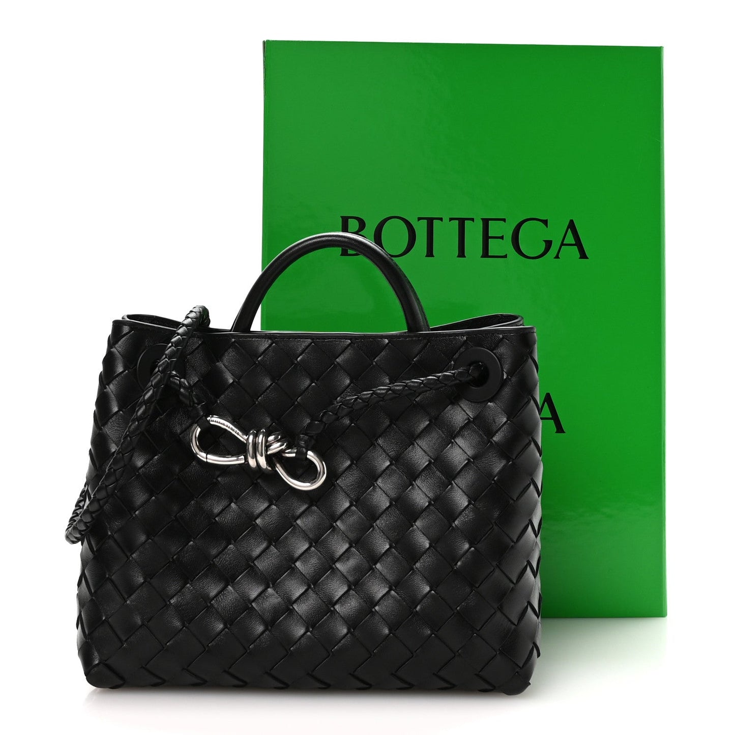 Nappa Intrecciato Small Andiamo Shoulder Bag Black