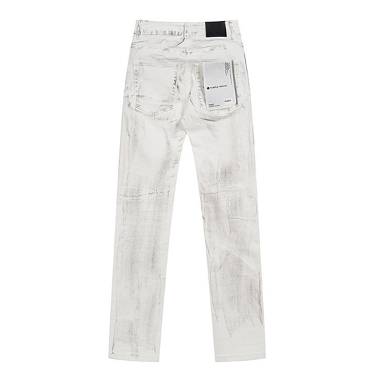 Purple White Distressed Jeans