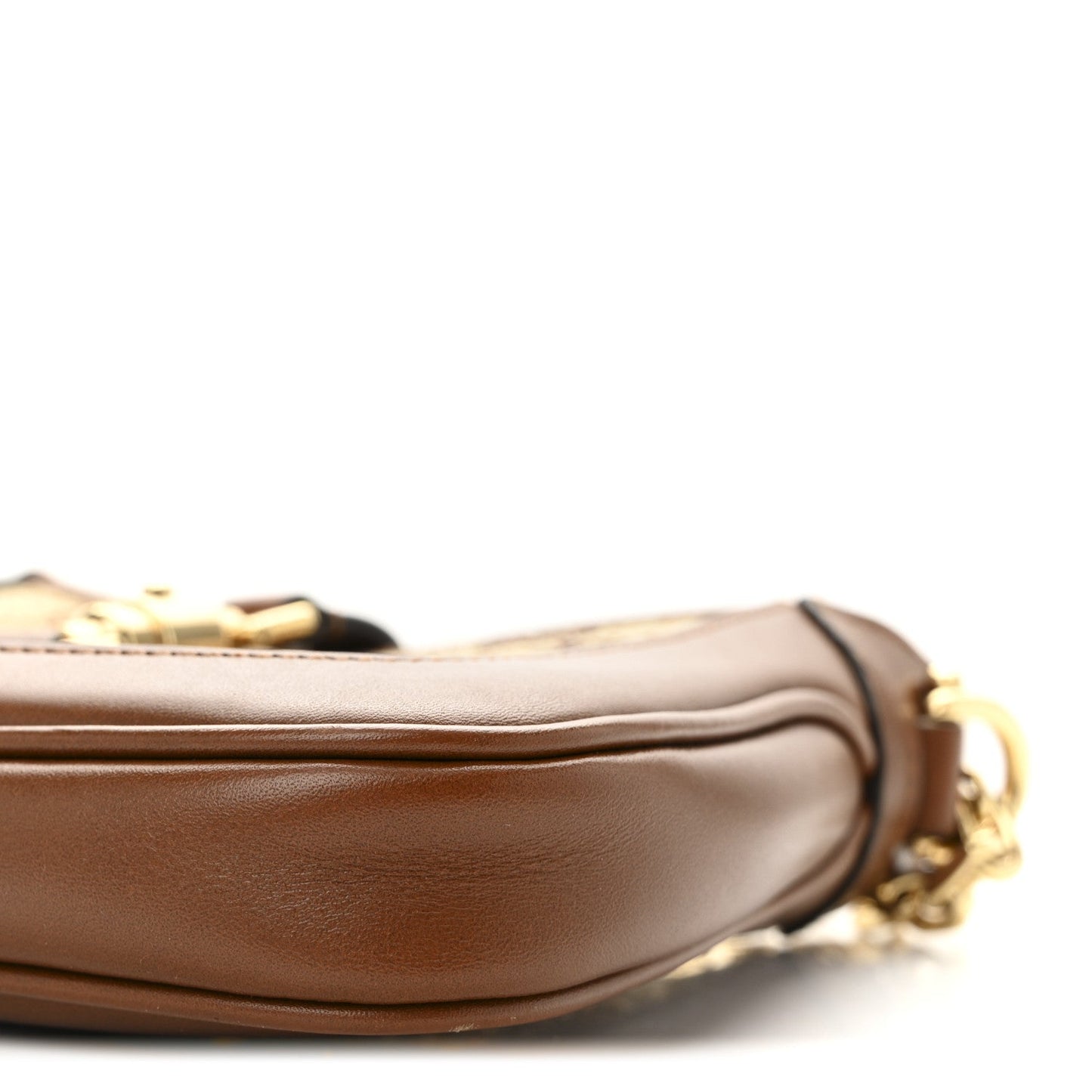New Canvas Charisma Calfskin Crystal GG Monogram Mini Jackie 1961 Hobo Camel Ebony
