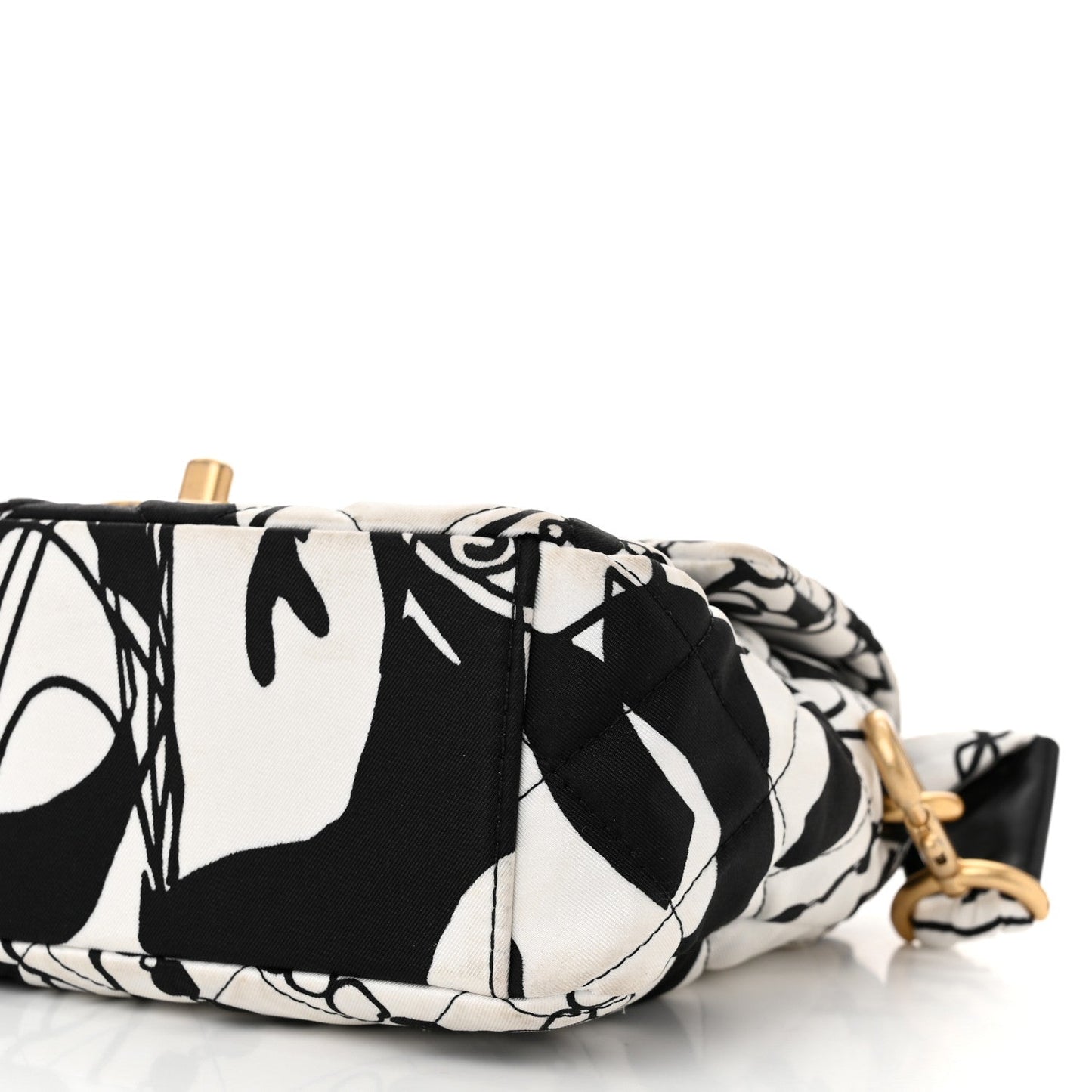 Canvas Printed Deer Coco Mini Single Flap White Black