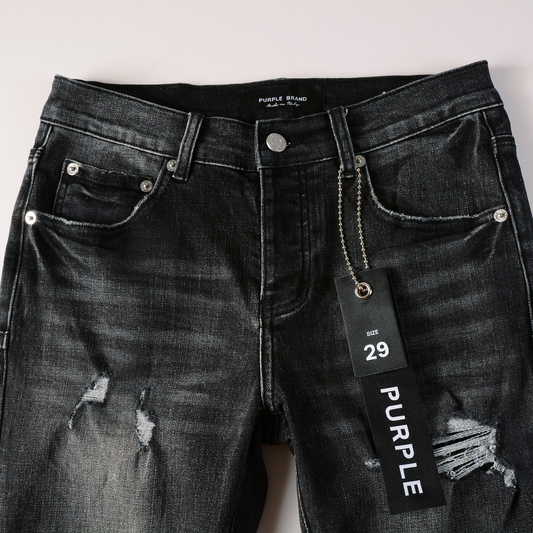 Purple Ripped Grey Black Jeans