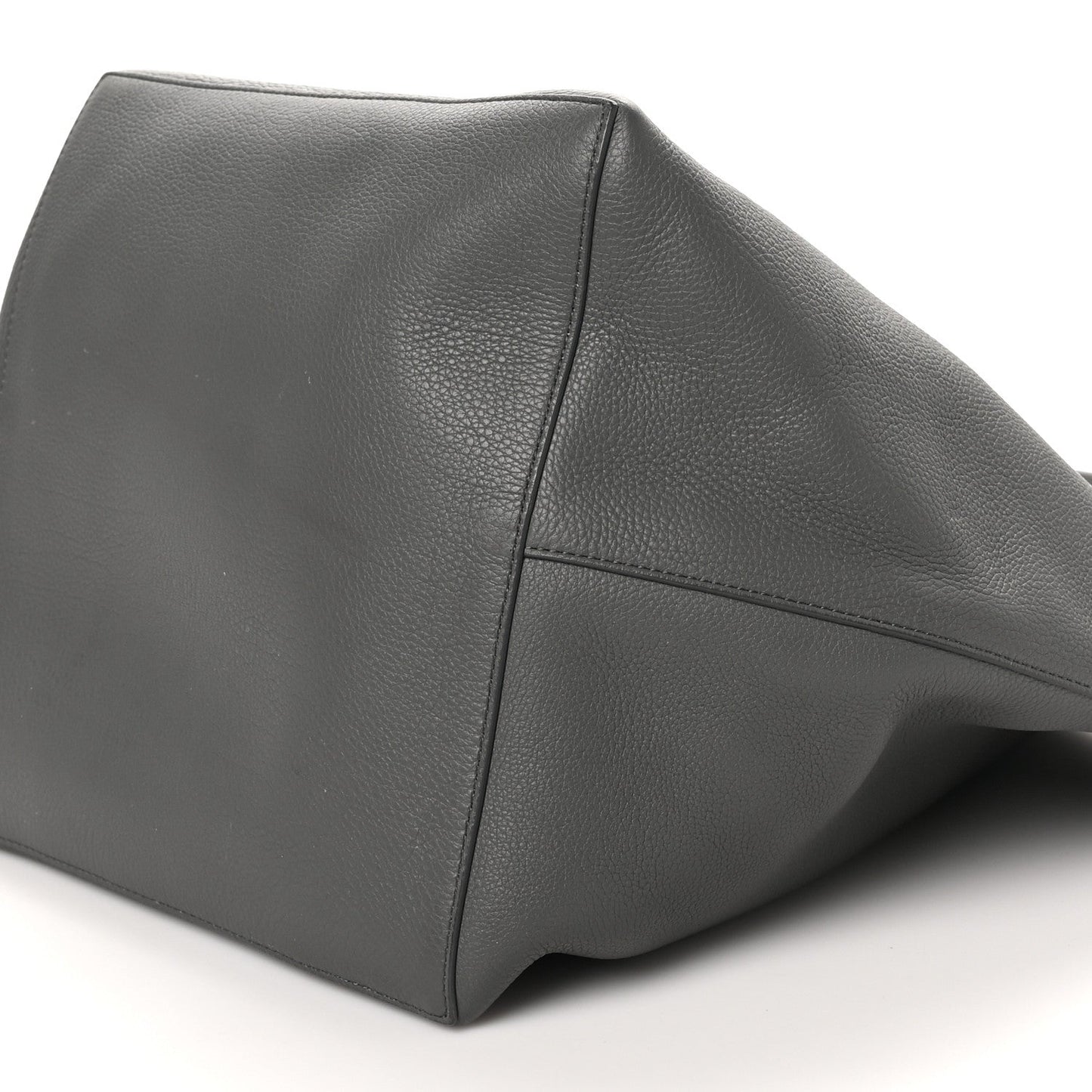 Grained Calfskin Park Tote Three Charcoal