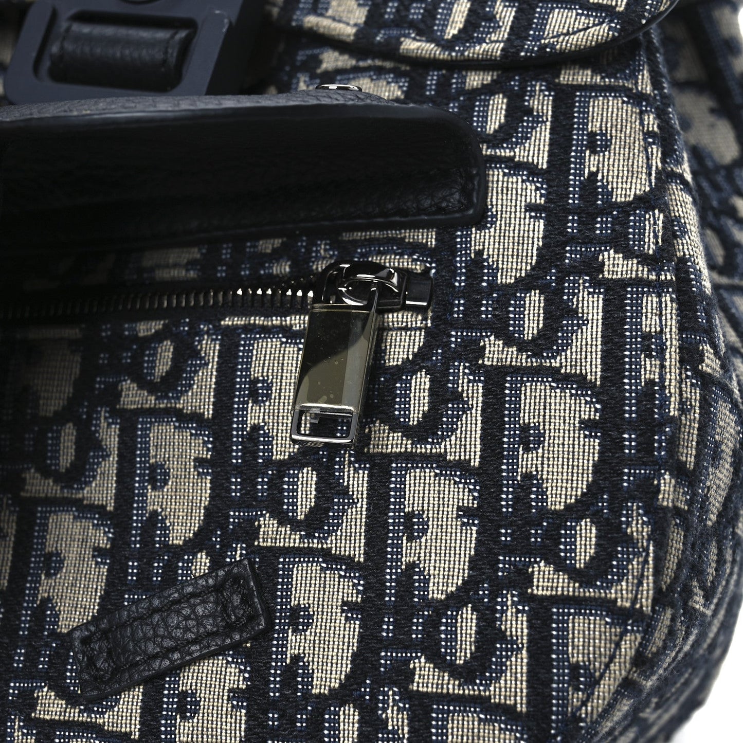HOMME Oblique Calfskin Mens Mini Saddle Backpack Navy Blue