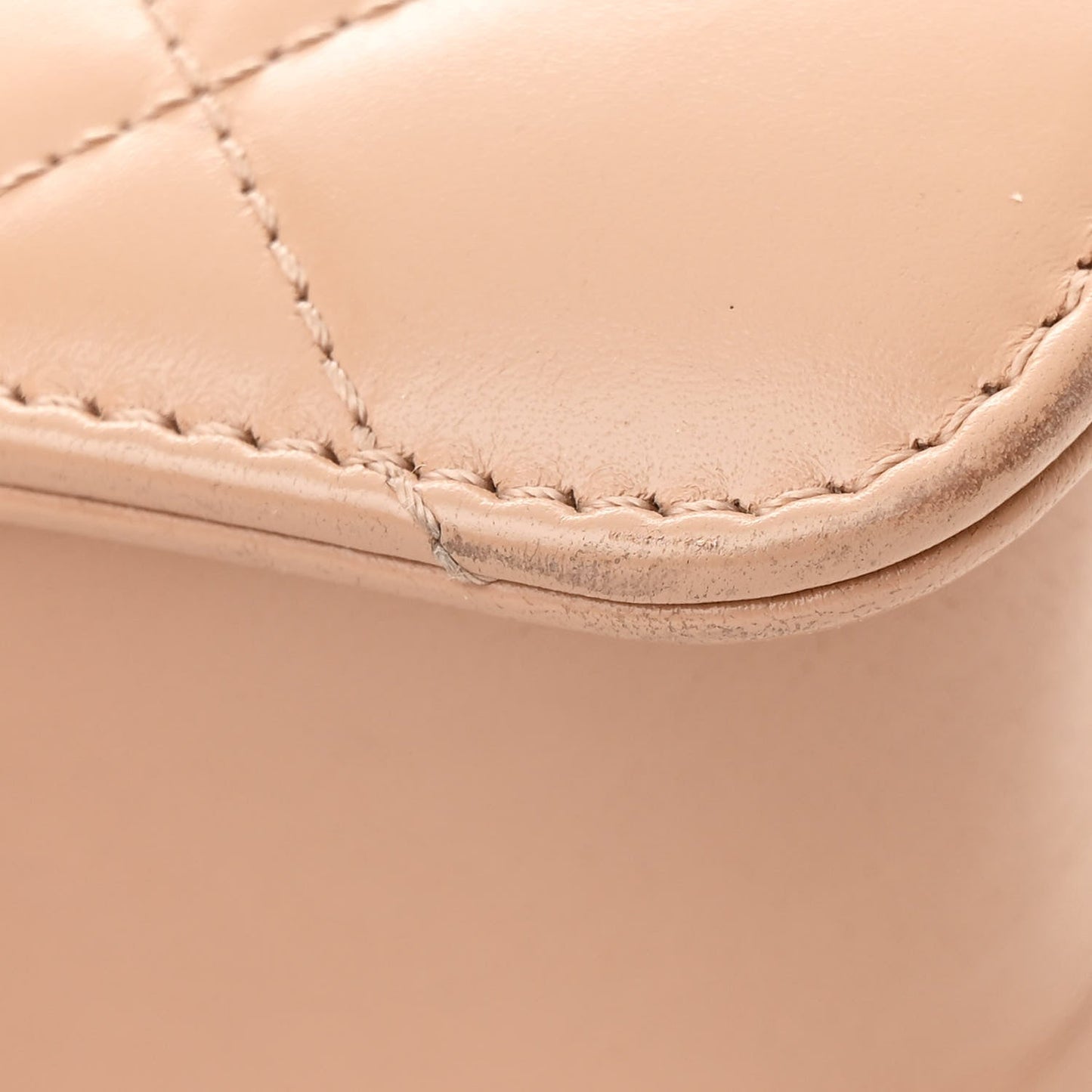 Calfskin Quilted Mini Perfect Fit Flap Beige