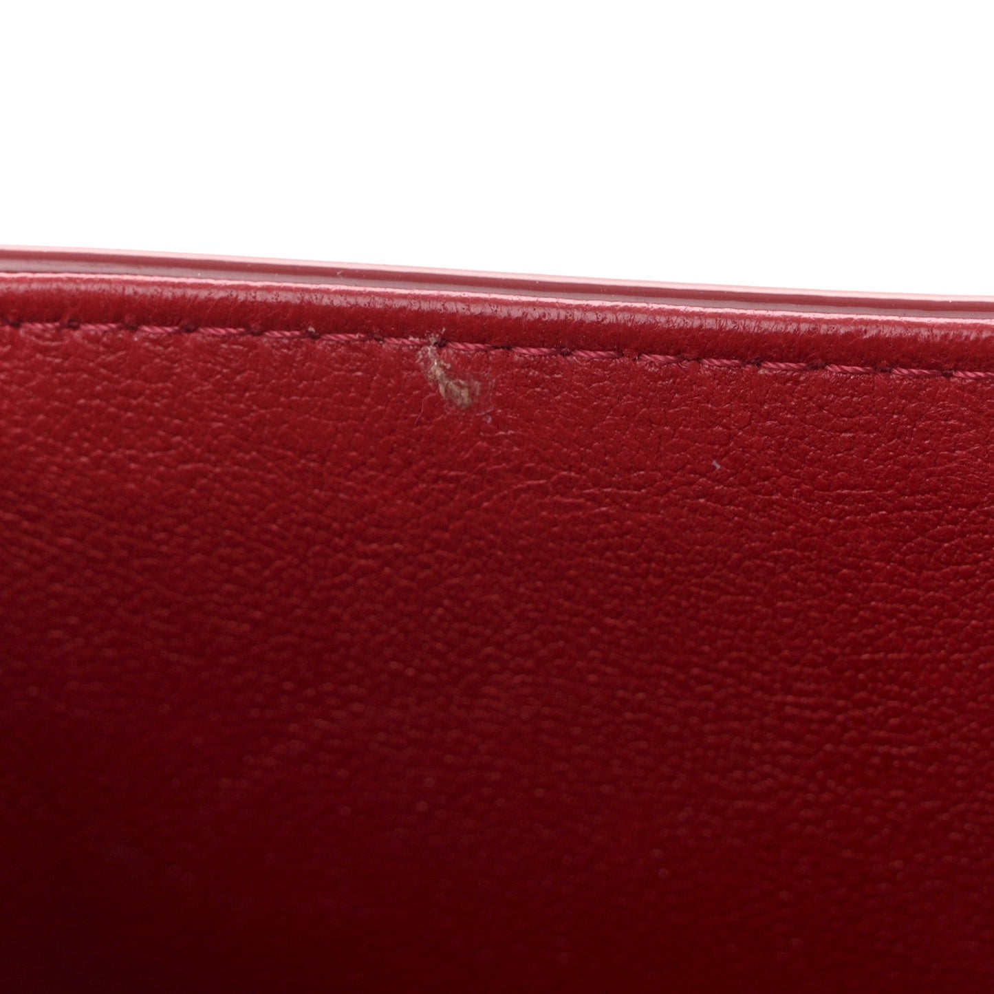 Patent Calfskin Small Camellia Flap Red