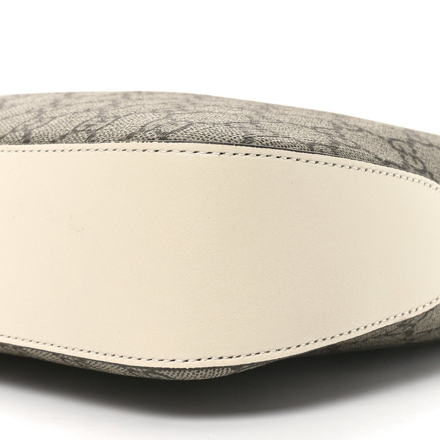 GG Supreme Monogram Moon Calfskin Medium Padlock Shoulder Bag Beige Ebony Mystic White