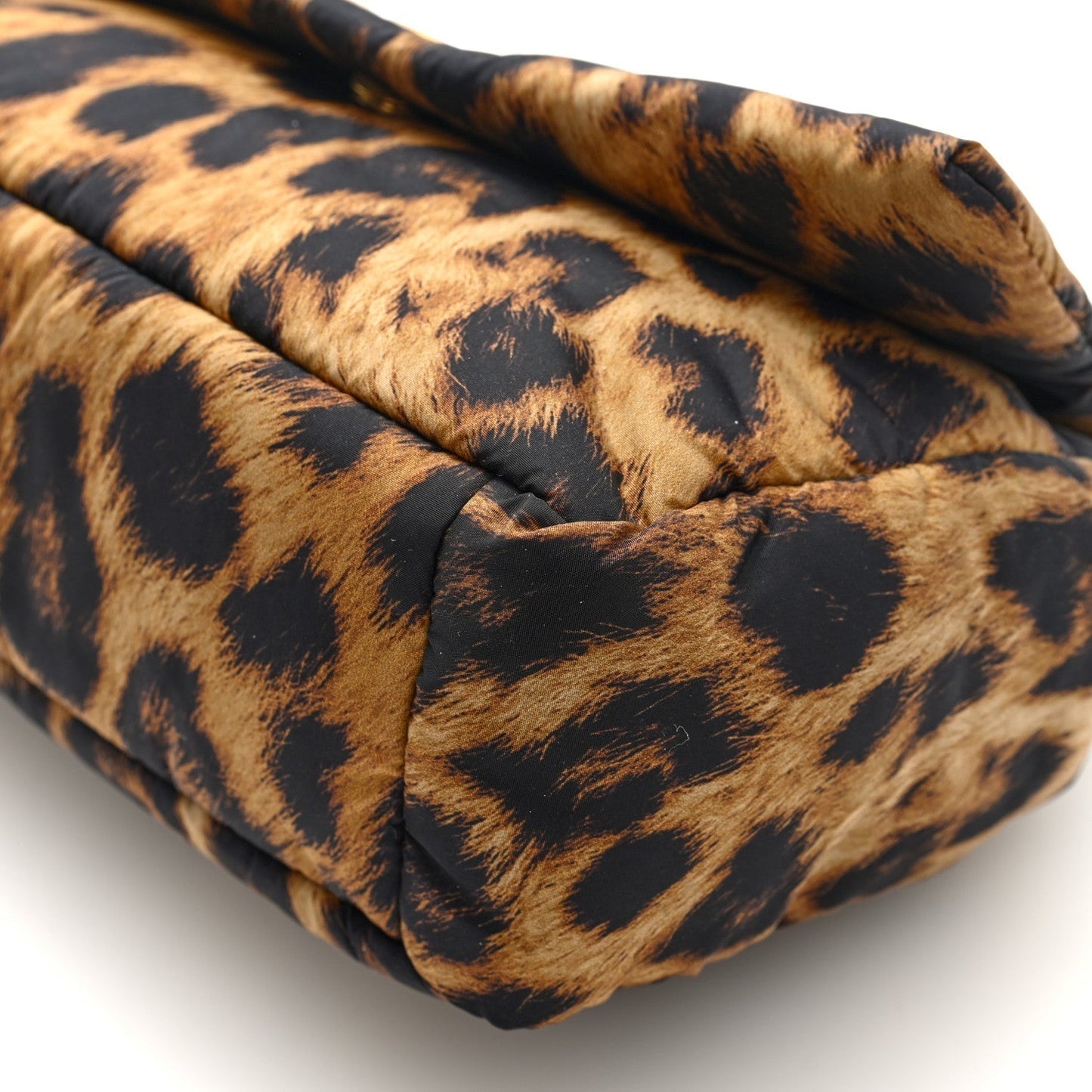 Nylon Monaco Mini Leopard Shoulder Bag Brown