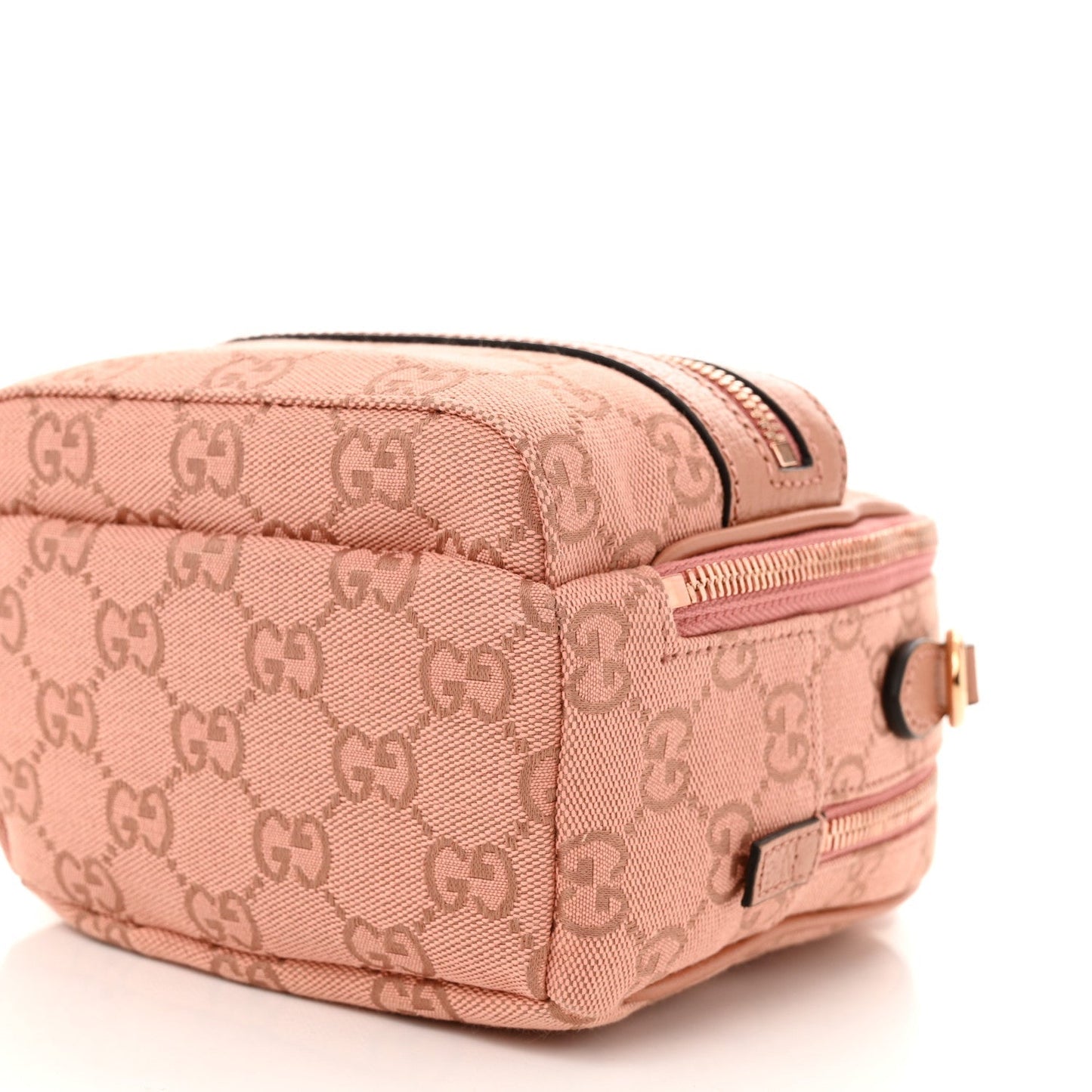 Monogram Textured Dollar Calfskin Mini Ophidia Crossbody Cloche Rose Pink