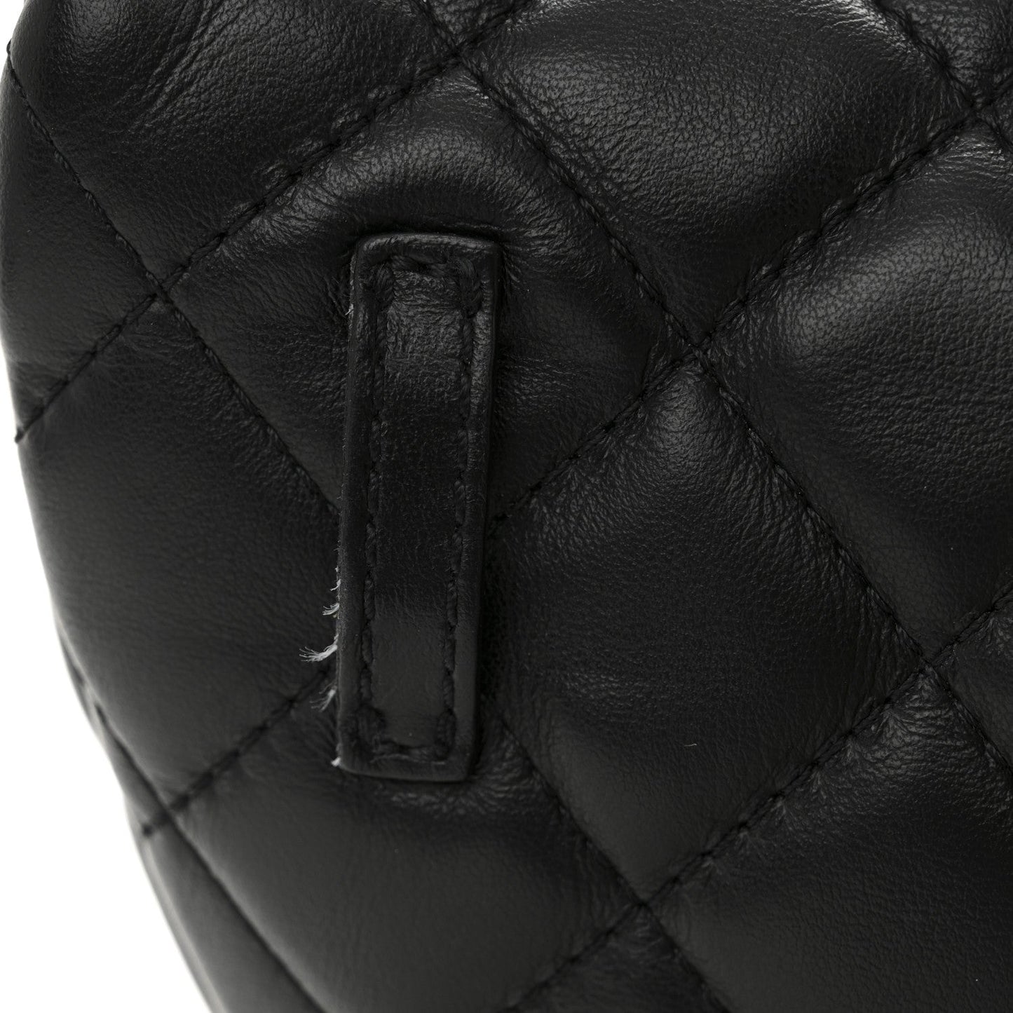 Calfskin Quilted Uniform Waist Belt Bag Black