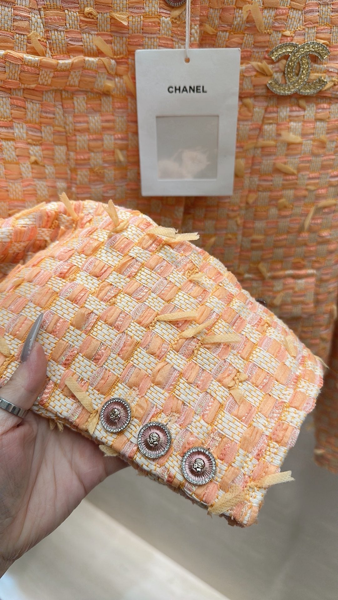 CHANEL SWEET GIRL JACKET ORANGE TWEED