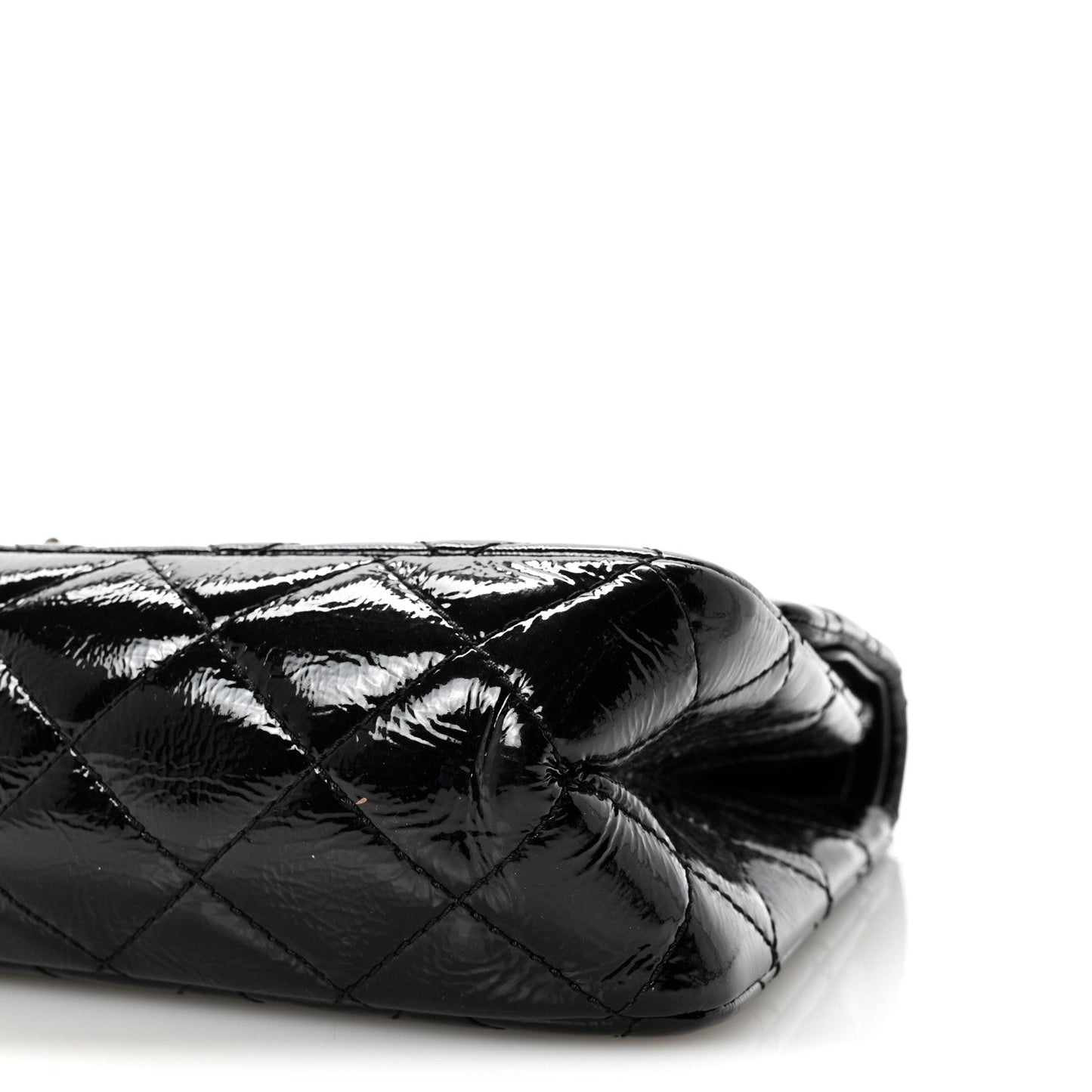 Distressed Patent Quilted 2.55 Reissue 227 Flap Black