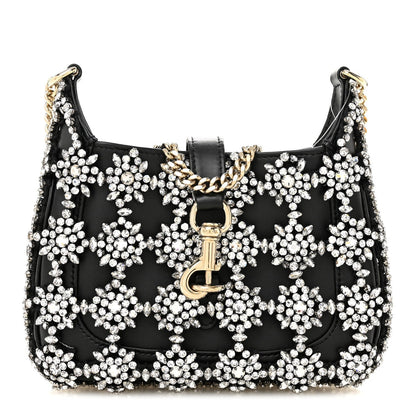 Calfskin Crystal Mini Jackie Notte Bag Black