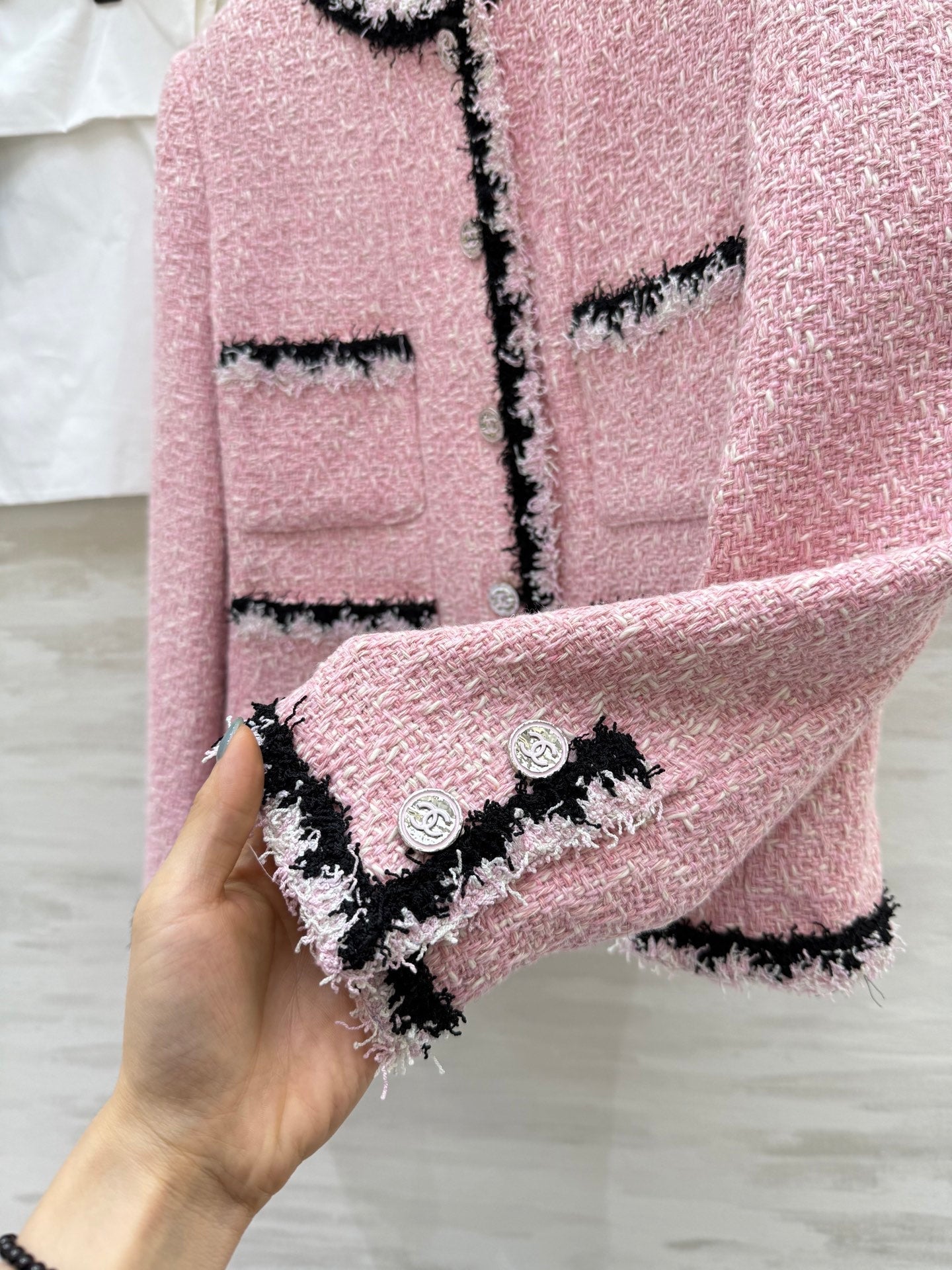 CC 25 Salzburg Wool Soft Tweed Braided Pink Jacket