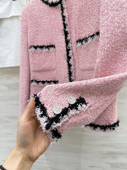 CC 25 Salzburg Wool Soft Tweed Braided Pink Jacket