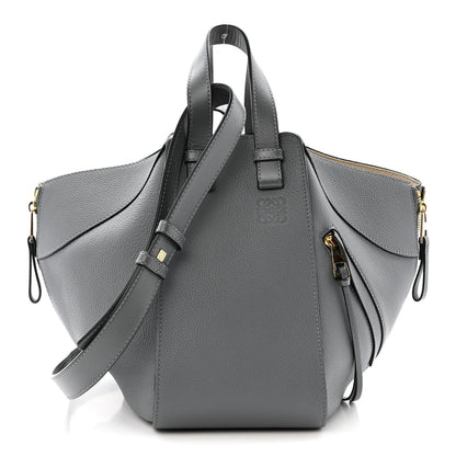 Grained Calfskin Small Hammock Shoulder Bag Asphalt