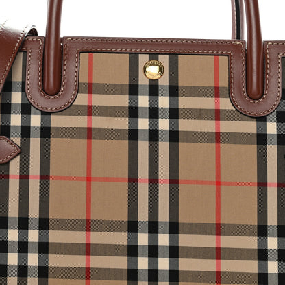 Calfskin Vintage Check Two Handle Title Bag Archive Beige