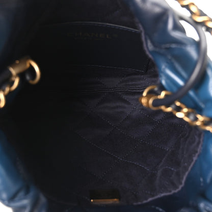 Shaded Calfskin Quilted Mini Chanel 22 Blue Dark Blue