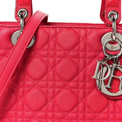 Grained Calfskin Cannage Medium Lady Dior Pink