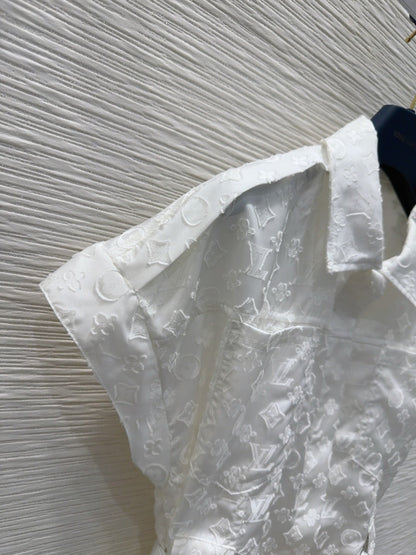 LV 25S Classic Stylish Dress White Polyester