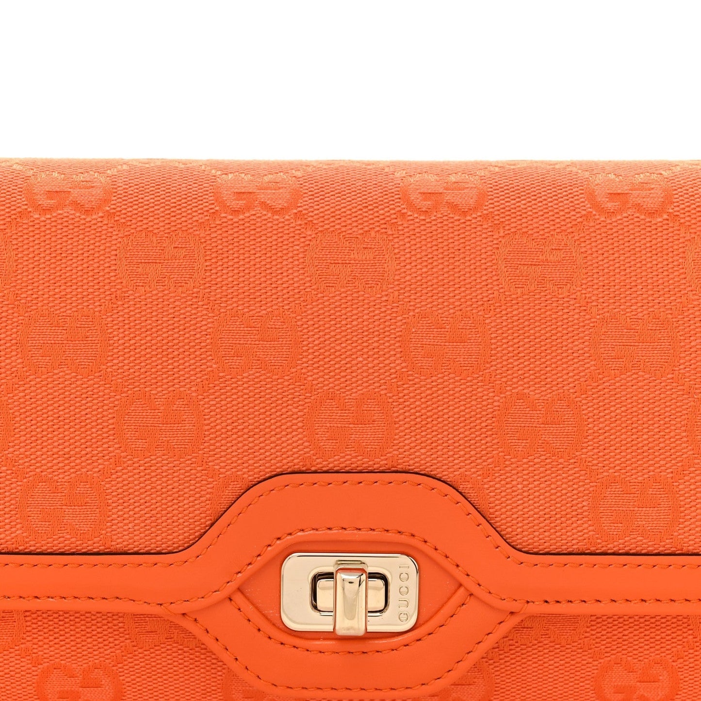 GG Monogram Textured Dollar Calfskin Small Luce Shoulder Bag Orange