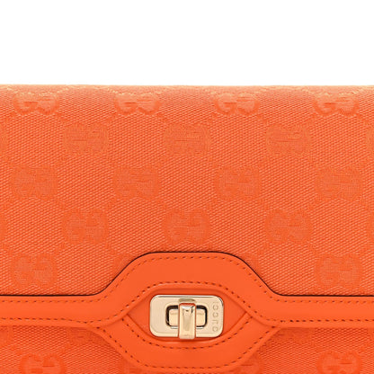 GG Monogram Textured Dollar Calfskin Small Luce Shoulder Bag Orange