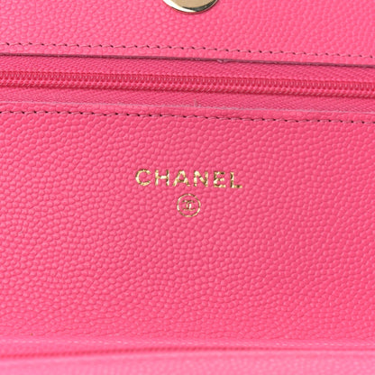 Caviar Quilted Wallet On Chain WOC Rose