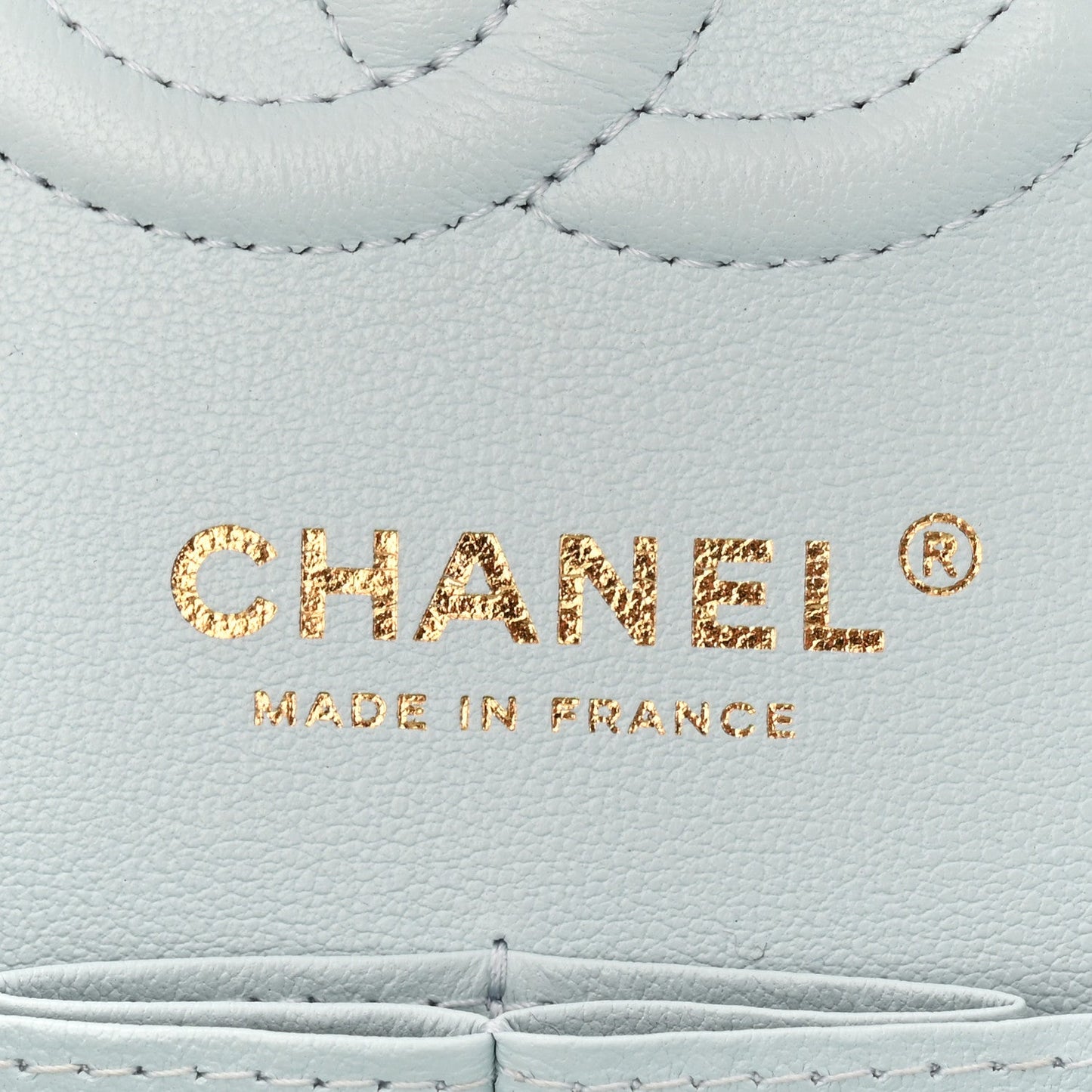 Caviar Quilted Small Double Flap Light Blue