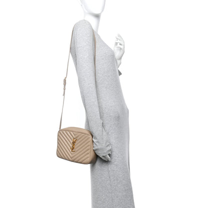 Calfskin Matelasse Monogram Lou Camera Bag Dark Beige