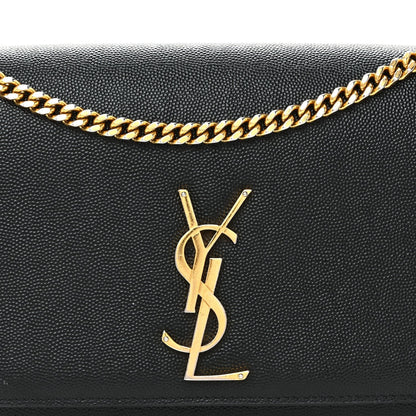 Grain De Poudre Medium Classic Monogram Kate Satchel Black