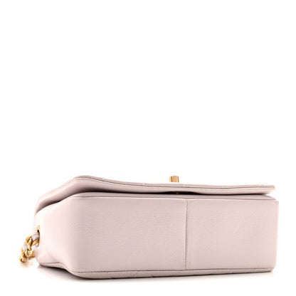 Shiny Lambskin Quilted Small Fashion Therapy Flap Bag Lilac