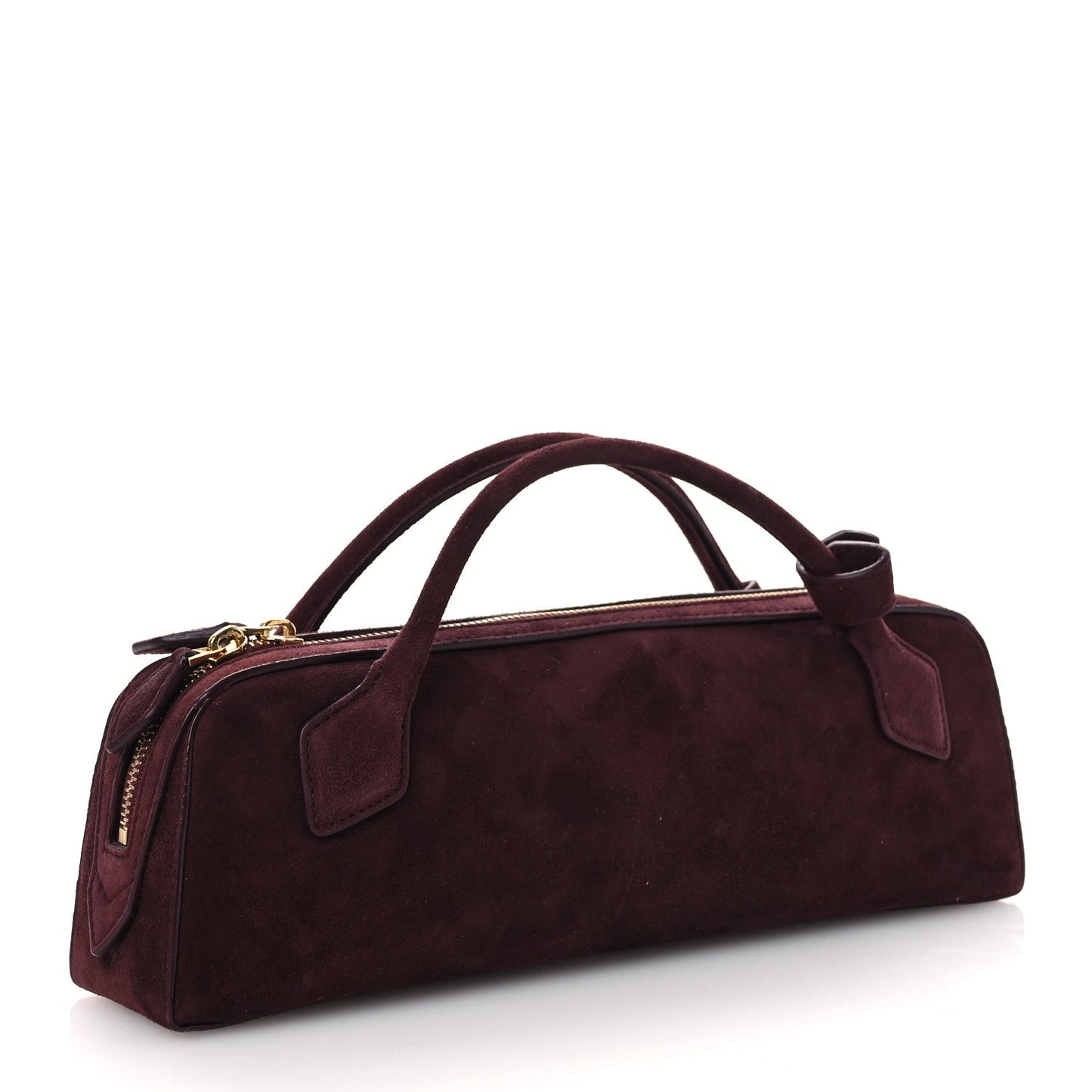 Suede Goatskin Teckel Clutch Rouge Grenat