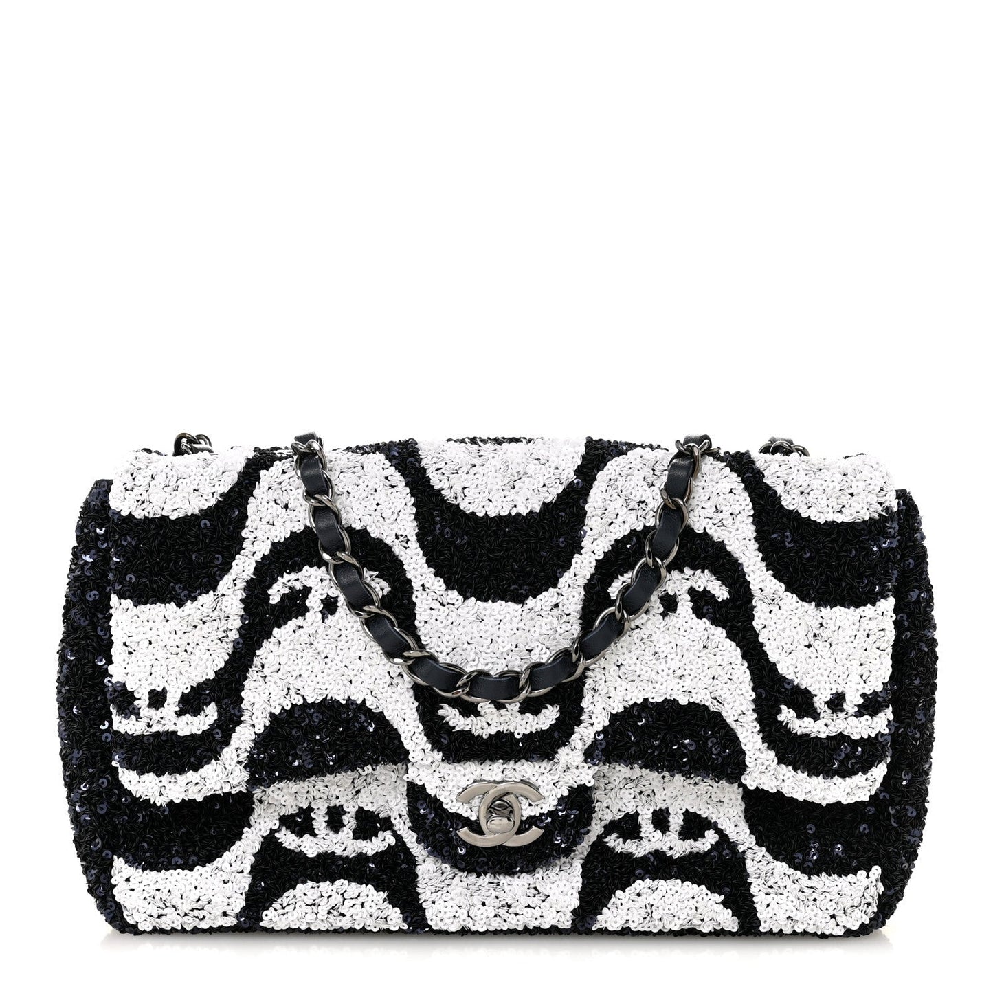 Sequin Medium Flap Blue Blue White
