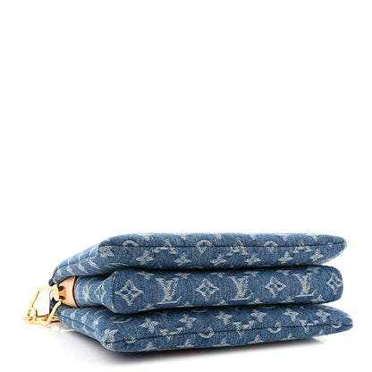 LV X TM Monogram Denim Cerises Coussin PM Blue