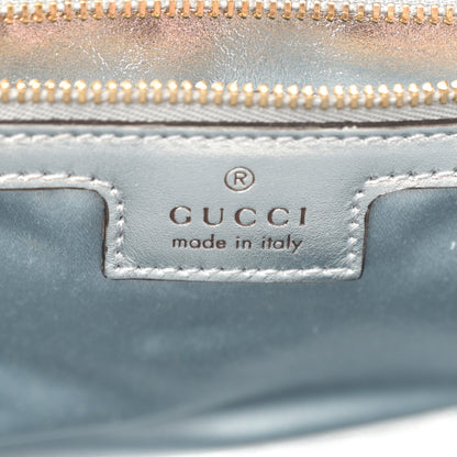 Iridescent Nappa Chevron Matelasse Small GG Marmont Shoulder Bag Iridescent Snow Light Blue