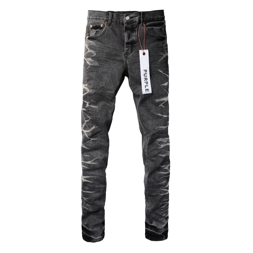 Purple Gradient Grey Ripped Jeans