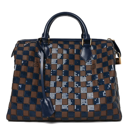 Damier Paillettes Speedy 30 Blue