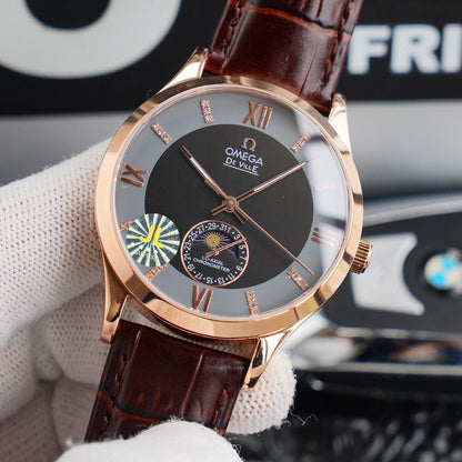 DEVILLE CHRONOMETER 40MM MOONPHASE GREY BLACK DIAL