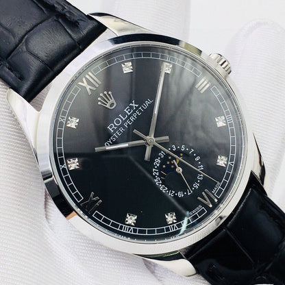 OYSTER PERPETUAL 41 MOONPHASE STEEL CASE BLACK DIAL