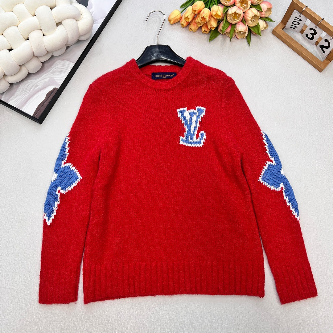 LV Jacquard Four-Leaf Clover Wool Knit Sweater 799494