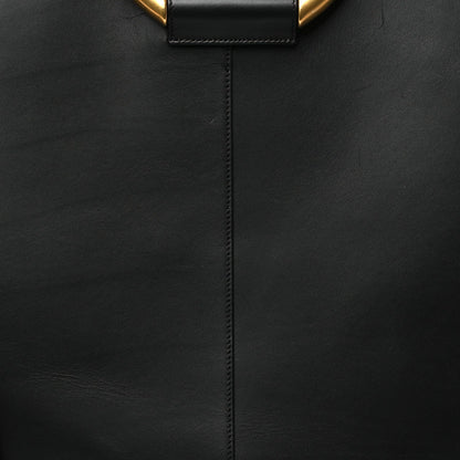 Smooth Calfskin Maxi Trapezoid Shopping Tote Black