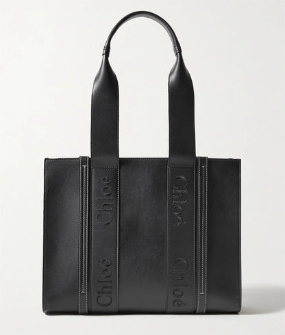 CHLOÉ Woody medium embroidered leather tote
