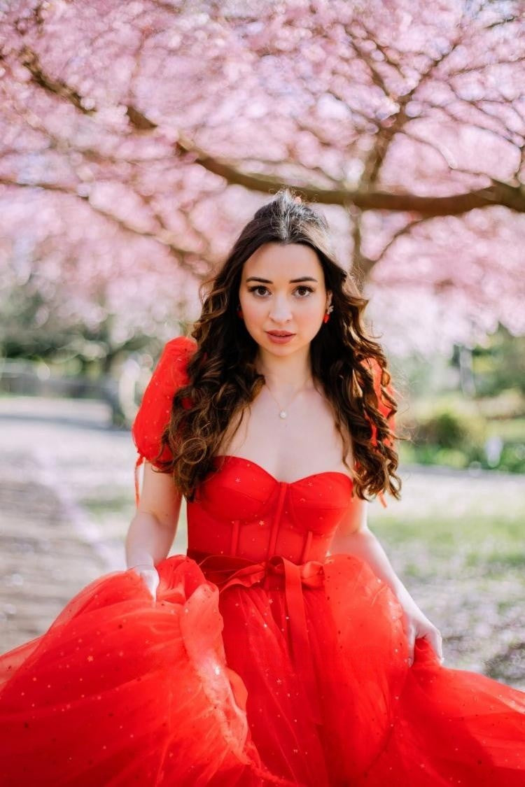 Blue A-line Stars Puff Sleeves Tulle Homecoming Dress with Sash