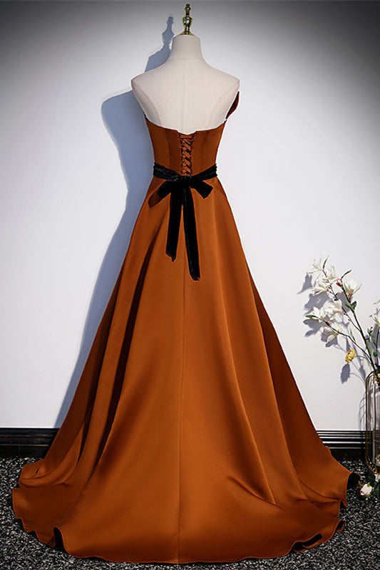 Casual Satin Strapless Empire A-Line Ruffle Party Prom Dress