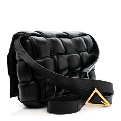 Nappa Maxi Intreccio Padded Cassette Crossbody Bag Black