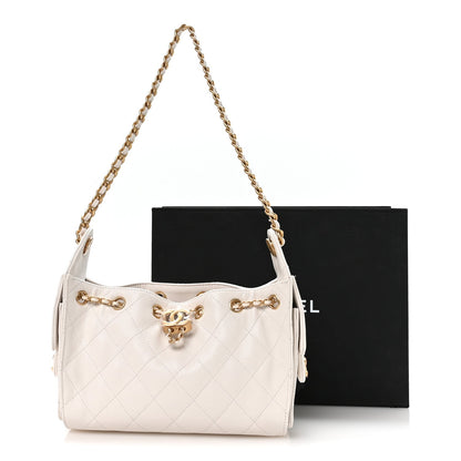 Caviar Quilted Mini Chanel 25 Handbag White