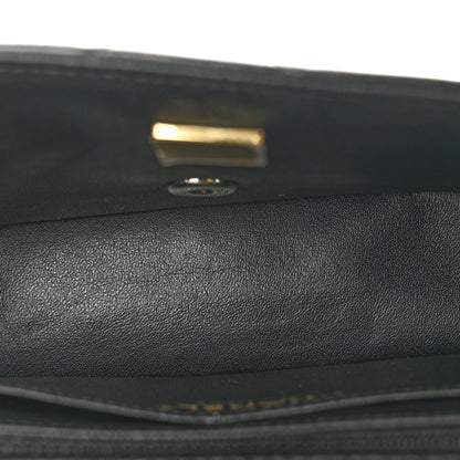 Lambskin Quilted Mini Rectangular Flap Black