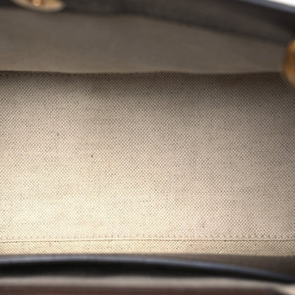Monogram Jumbo GG Textured Dollar Calfskin Small Diana Tote Bag Camel Ebony New Acero